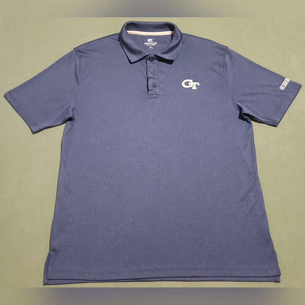 Colosseum GT Georgia Tech Yellow Jackets Gray Polo Shirt